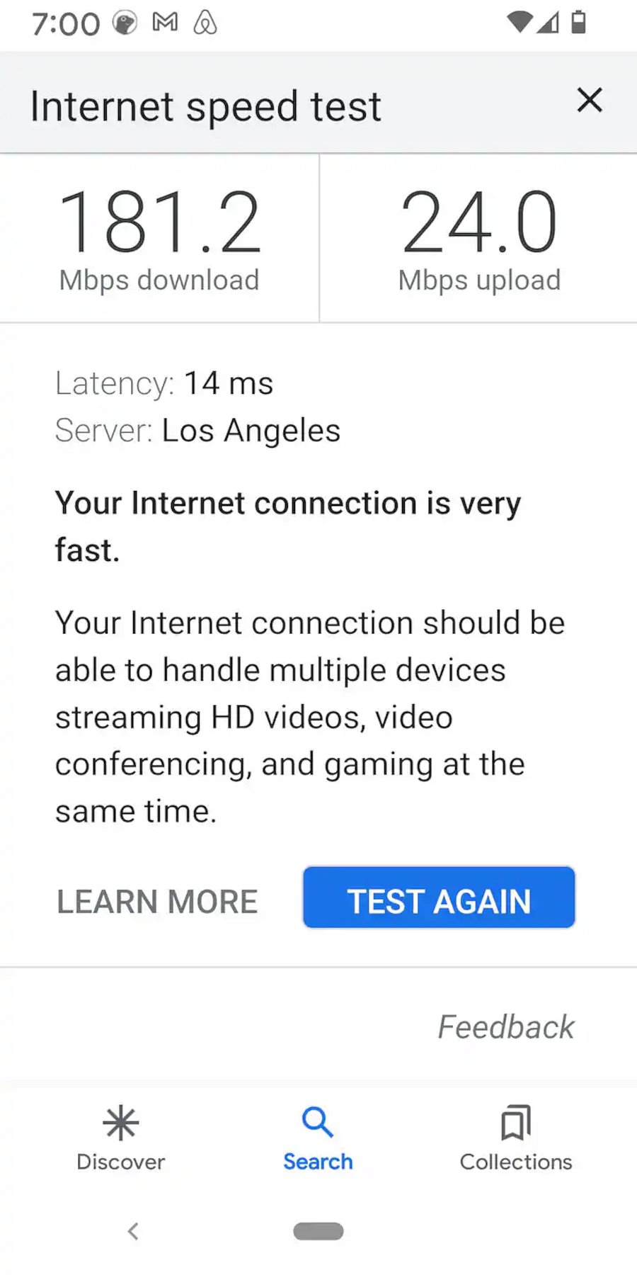 The WI-FI is fast... Very Fast.