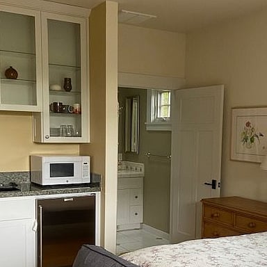 Kitchenette and bathroom entry