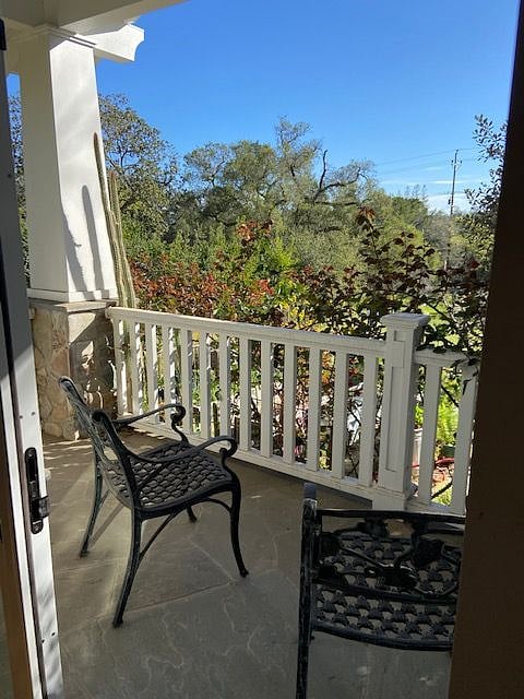 Private Deck looking out into the orchard.