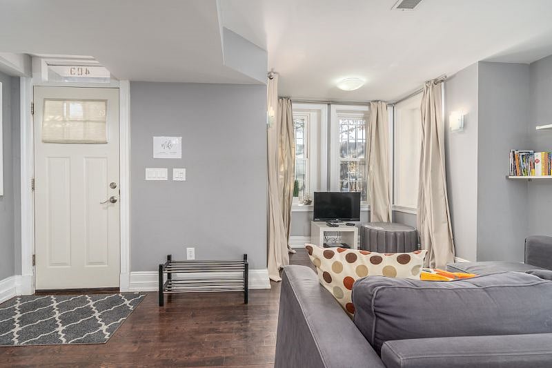 front entrance and living room area