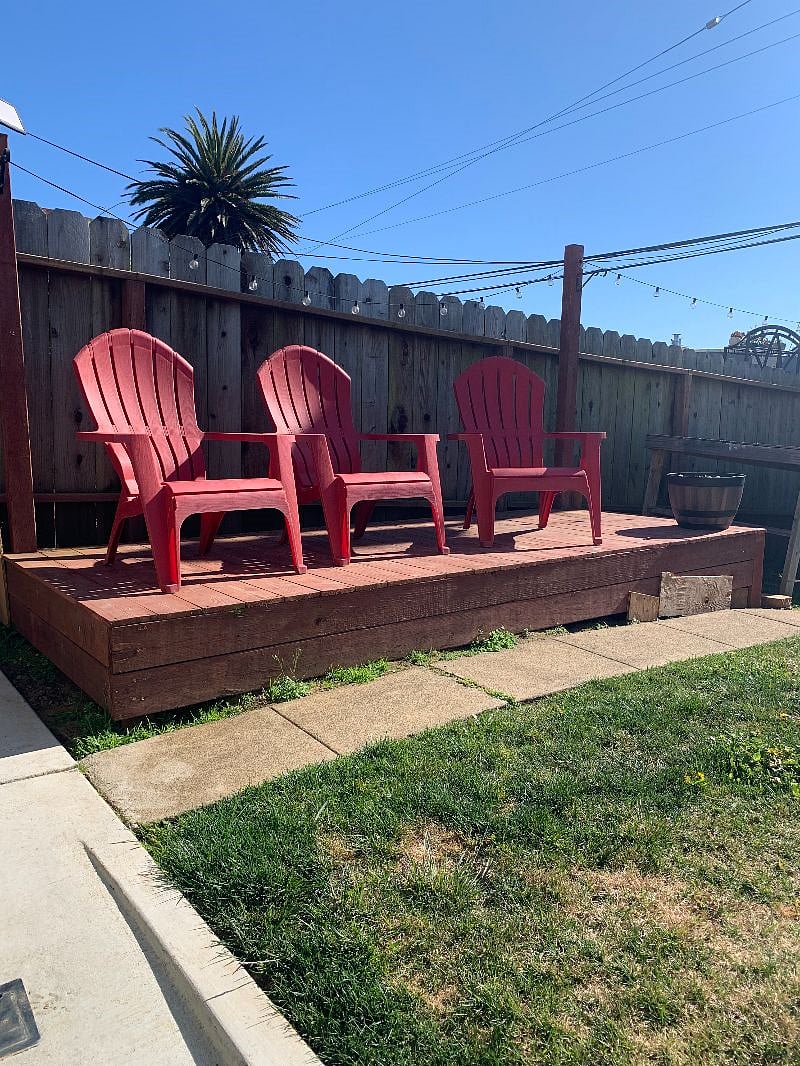 afternoon sun deck on garden