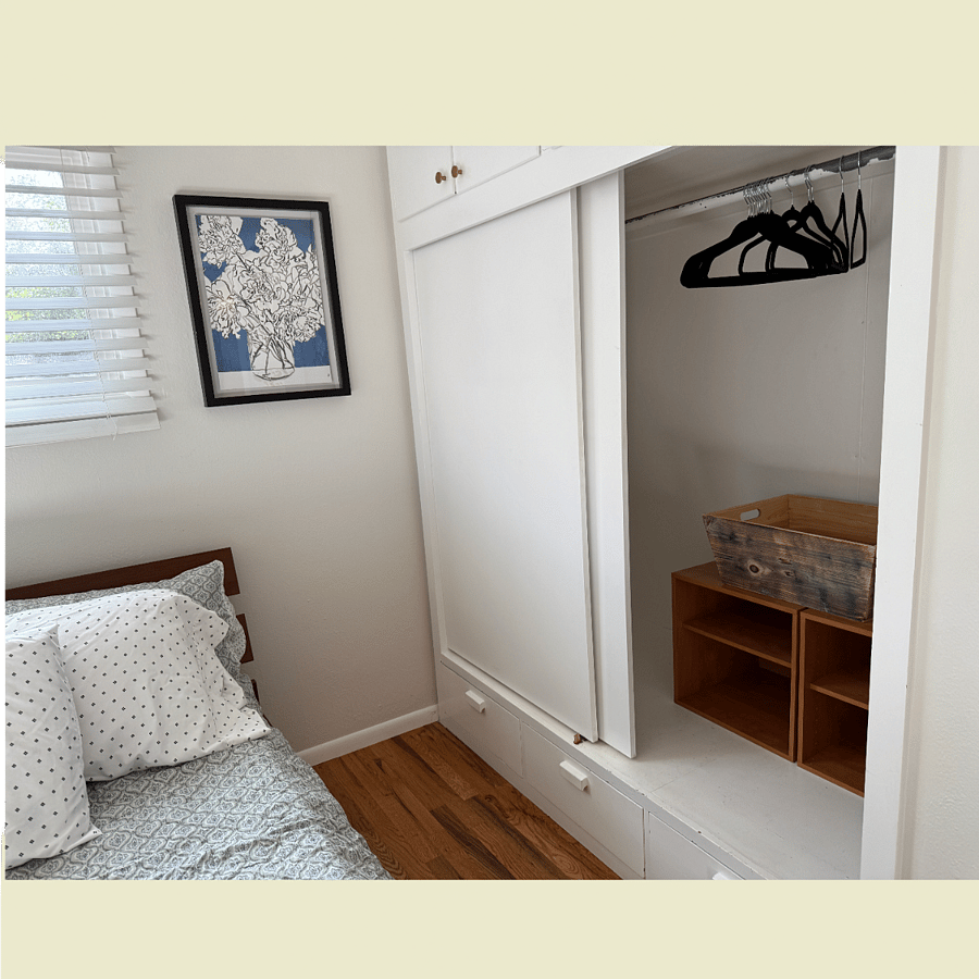 Bedroom 2 closet also contains nothing that you don't need. Plenty of space for the things you do need. 