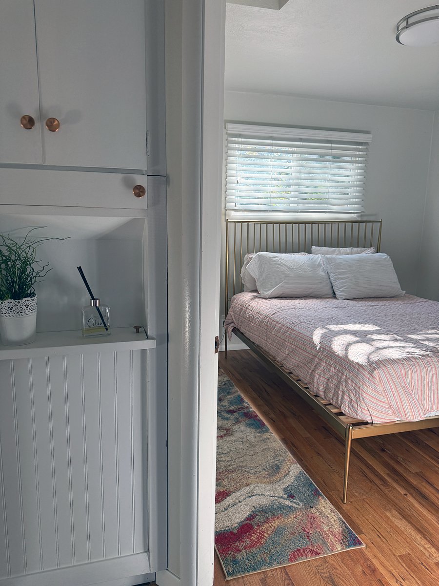 Bedroom 1 is bright and cheery. 
