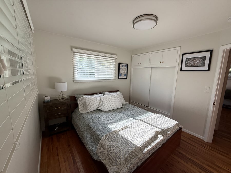The privacy of this room which  looks into the backyard feels very secure. 