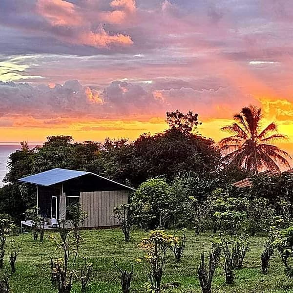 Sunset over the on-site yoga studio
