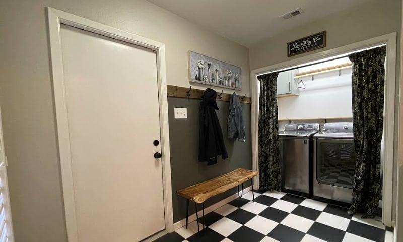 Door to garage and laundry area