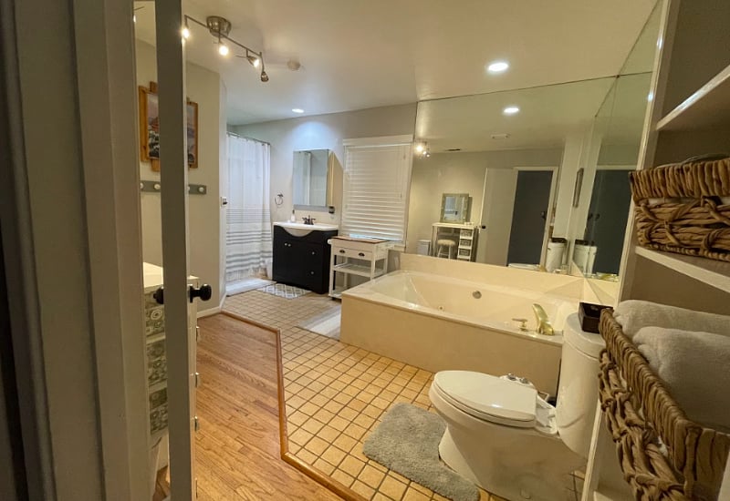 Large bathroom with jacuzzi tub
