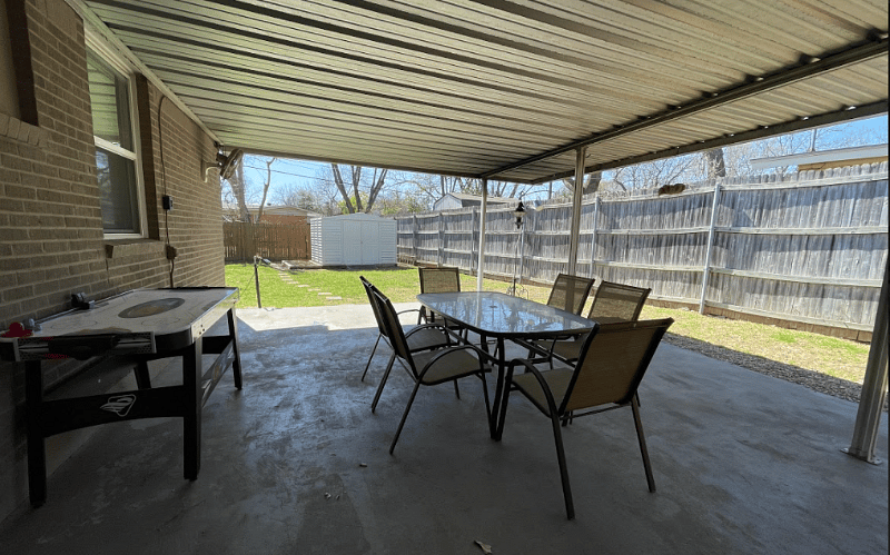 Covered back patio