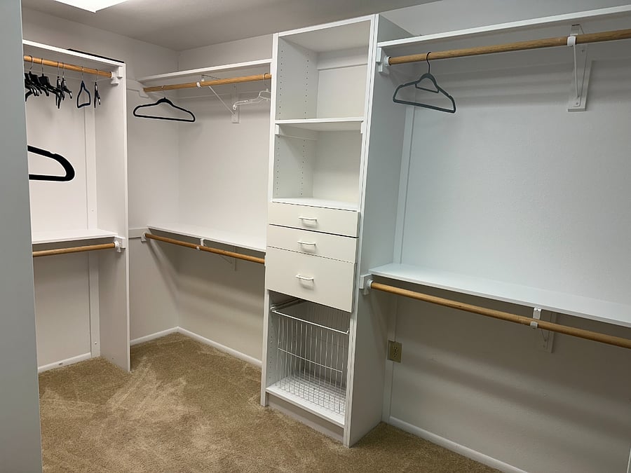 The primary bedroom has a very large walk-in closet and a second closet with sliding doors.