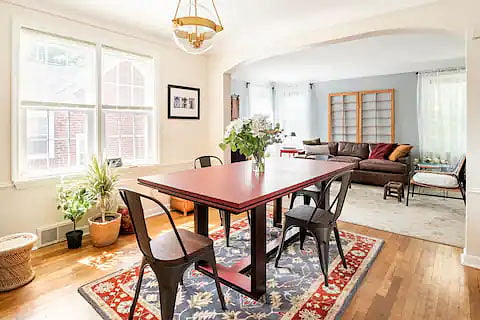 Dining room looking into living room