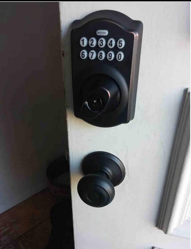 The only thing you need a key for .is the pool. This  Front door keyless entry,is a great stress reducer!