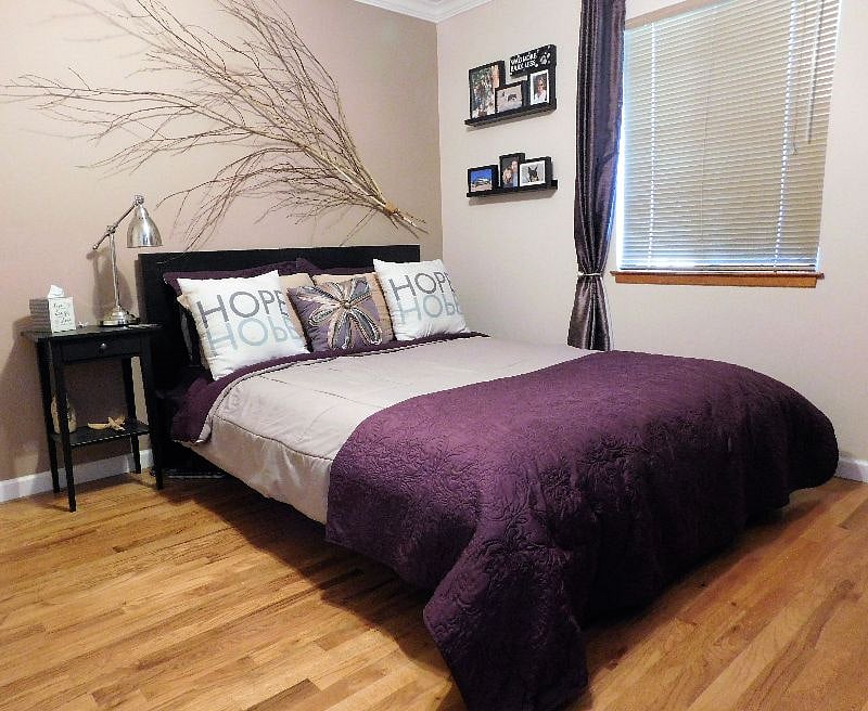 Bedroom #1 with queen bed. New mattress, large dresser and small closet.