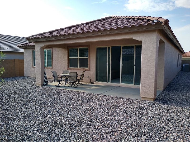 Patio with small grill