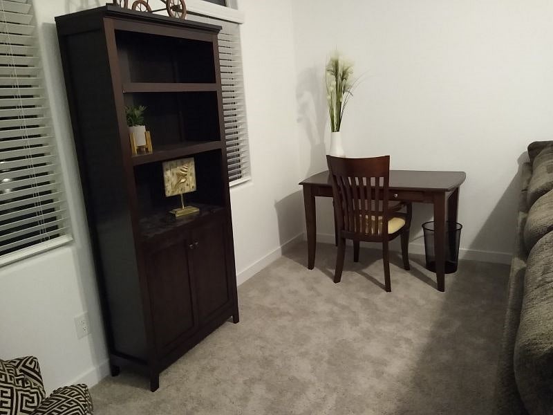 Large family room with office space