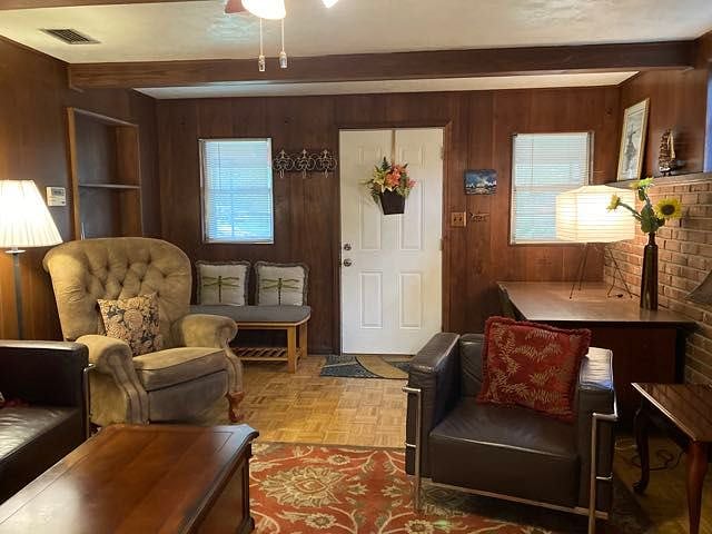 entrance door with large desk