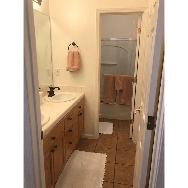 Private bath with double vanity