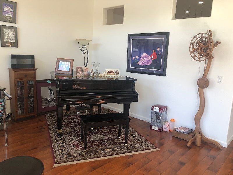 Baby grand player piano. Available if you play.