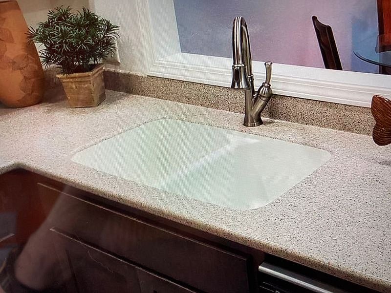 Kitchen, double sink and garbage disposal