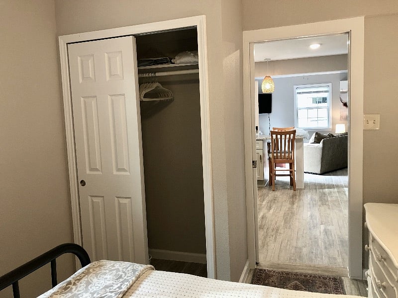 Plenty of closet space.. One bedroom and one walk-in next to bathroom for ample storage.