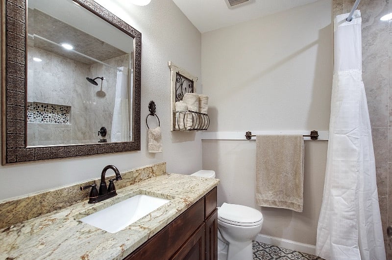 Private Master Bathroom nicely designed with Rain Shower head to enjoy
