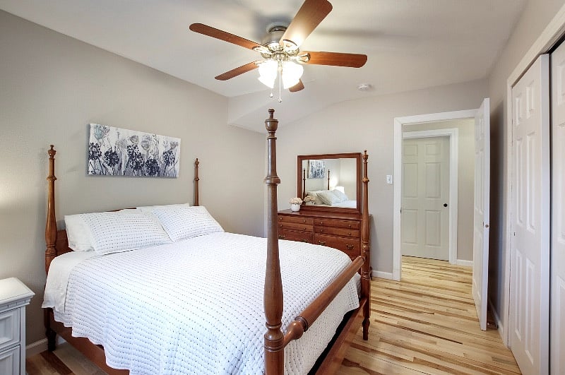 Beautiful hickory solid wood flooring upstairs hall & bedrooms