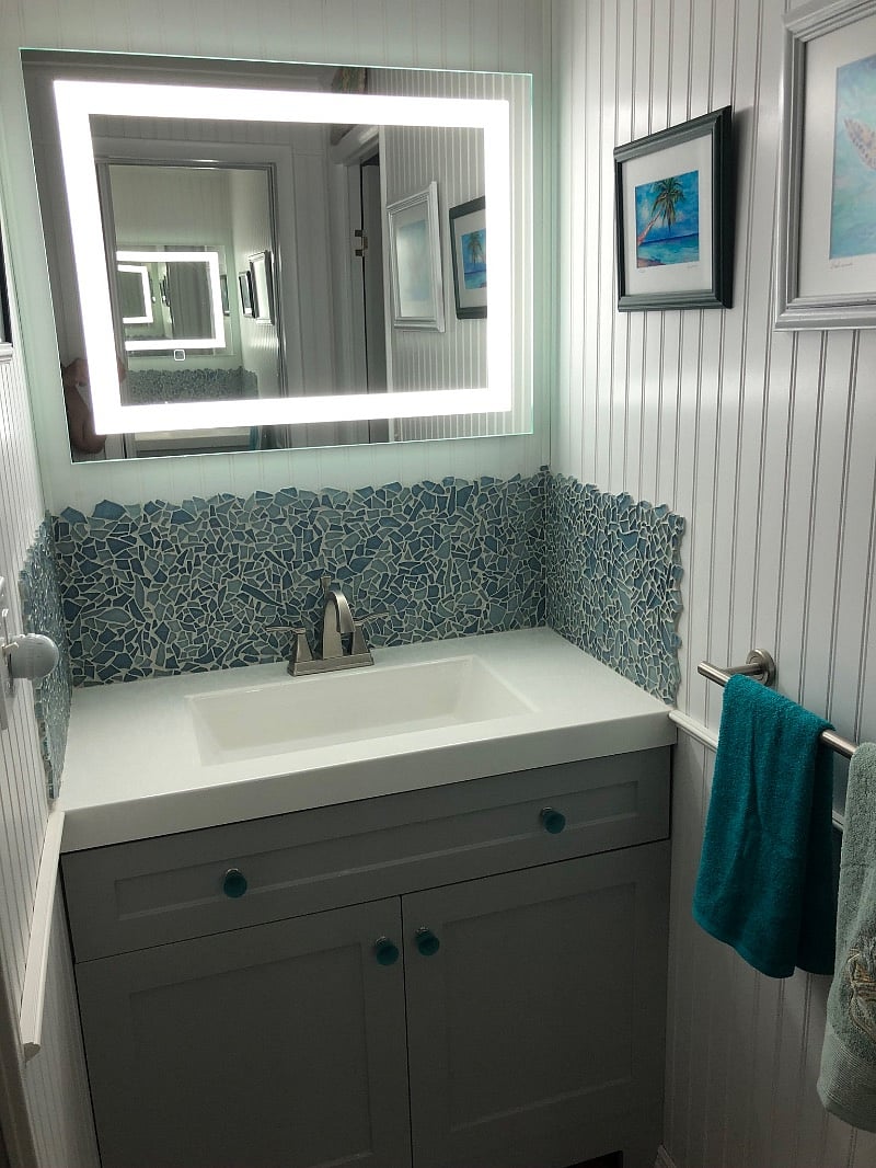 Master bath sink - walk in shower