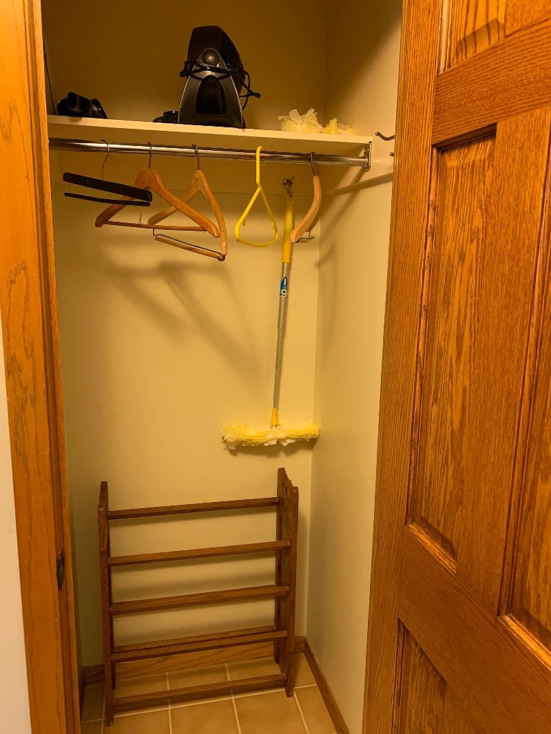 Front entry coat closet.