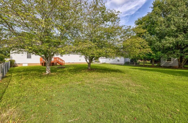 View from back of yard towards house.