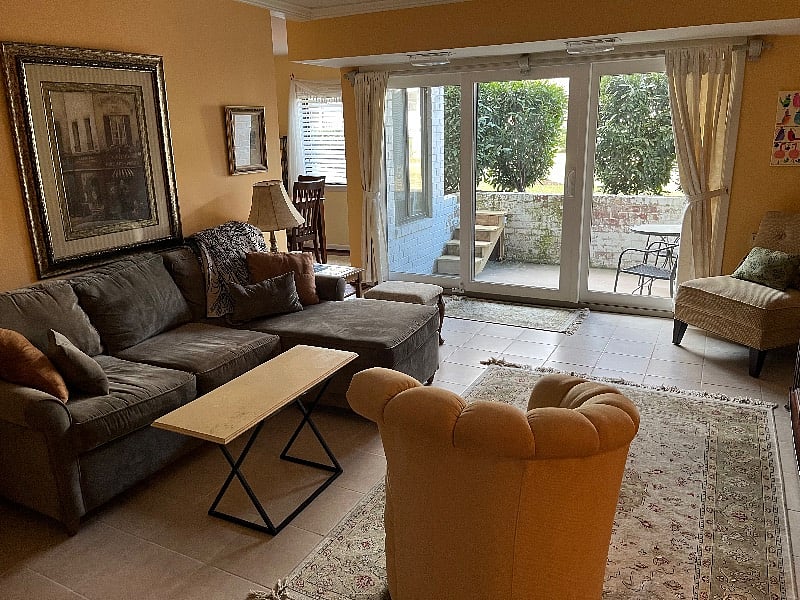 Convenient walk out porch.