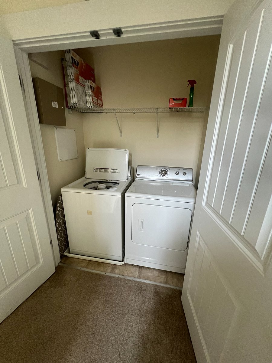 Second floor landing in closet washer and dryer