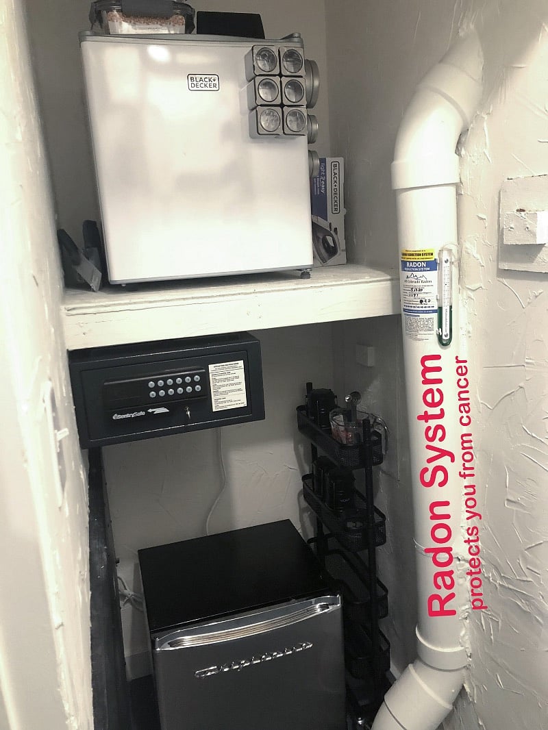 We all have to go someday, but don't let cancer be the reason. NEW RADON DETECTOR. There's also a personal safe. (PANTRY AREA NOT SHOWN). Two mini fridge, mini freezer. Expect other goodies not mentioned here.