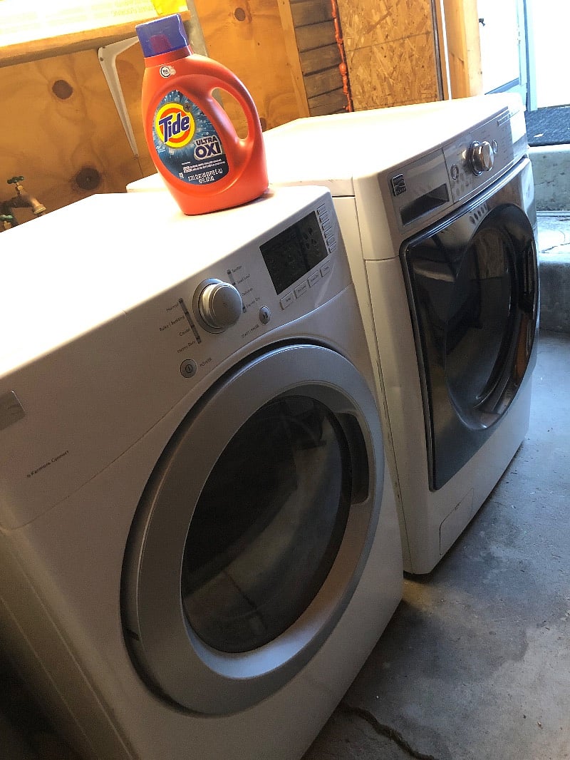 Personal Laundry & storage facility with full size front loading machines.
