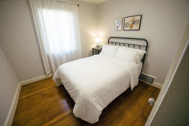 If you prefer a somewhat firmer mattress, this is the bed for you. Retreat in this main level cute bedroom featuring a double bed and a pillow top mattress