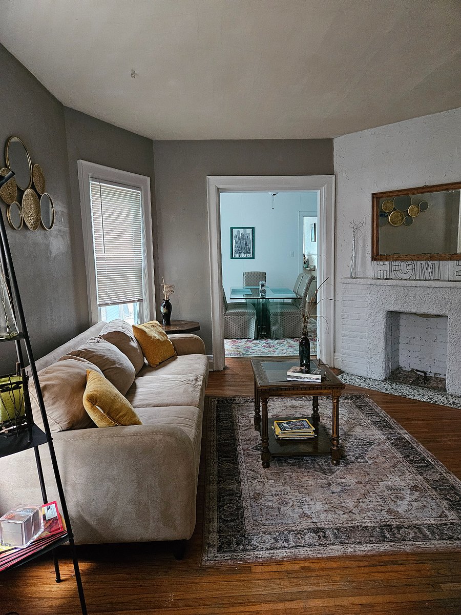 Living room looking into dining room.