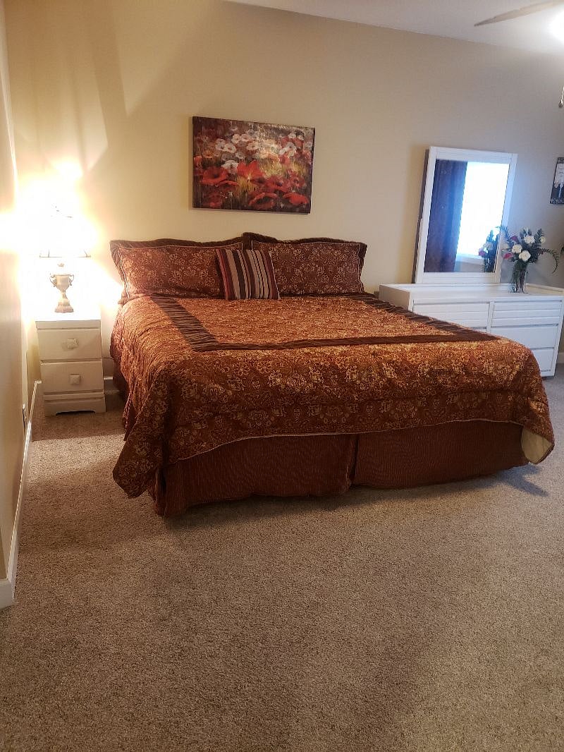 Master bedroom with King bed and large walk in closet