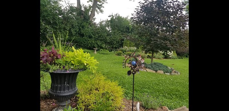 View of yard from the lower patio