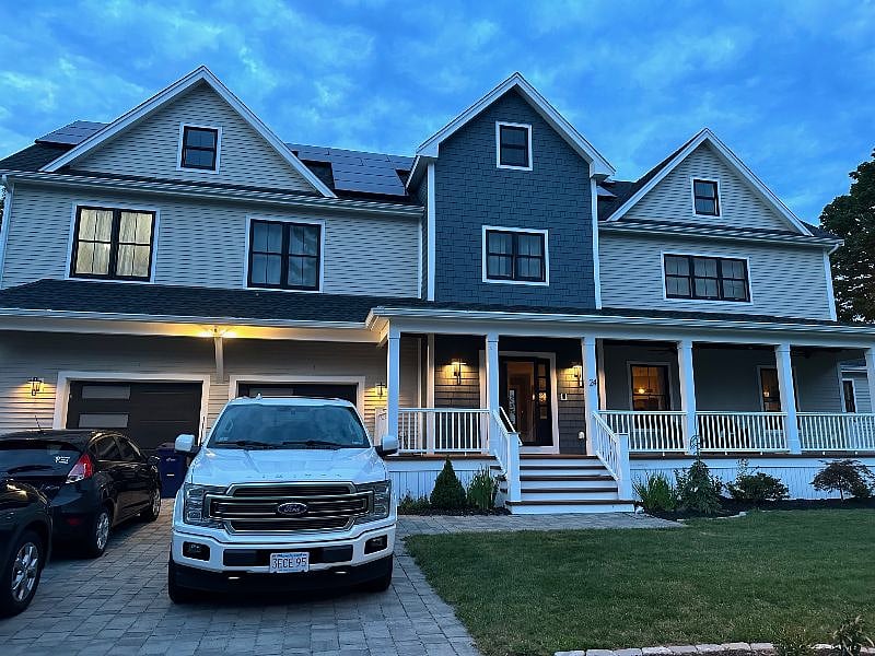 Two Windows above the garage is the space.