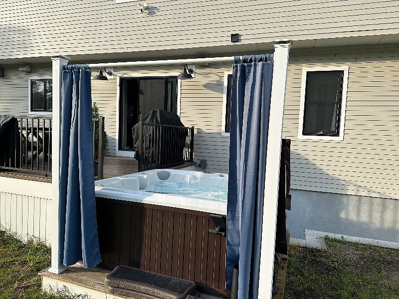 Hot Tub is available year round except when down for maintenance.  Maintained at 99 during winter and 92 during summer.  