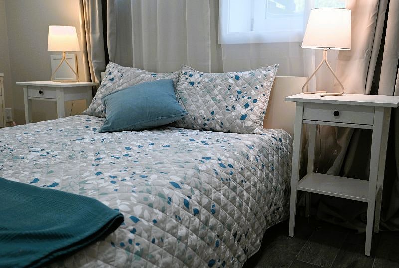 Foam bed with pillows from Tuft and Needle.