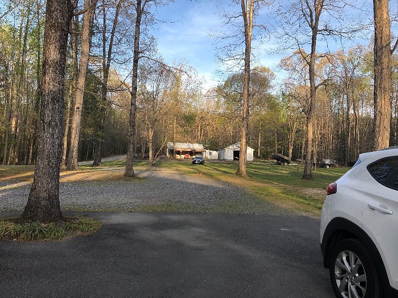 Exiting the property.