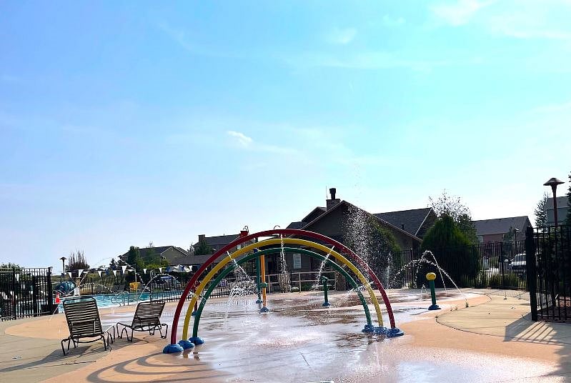 Another view of our private splash pad just for our community!