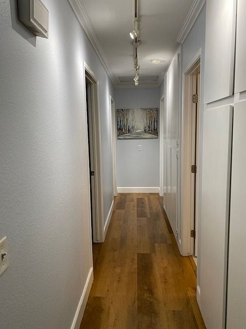 Hallway - the available bedroom is the first door on the left side of the hallway