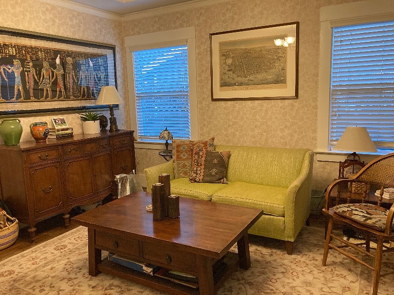 Former dining room, now a comfortable sitting room.