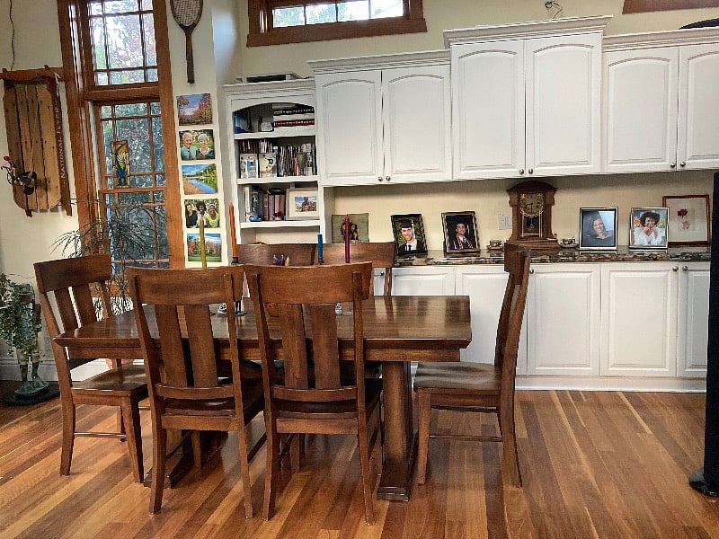 Dining room table in family room since this is where we live :)