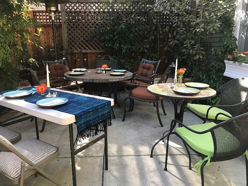 Outdoor patio (set up for a past Covid party:)