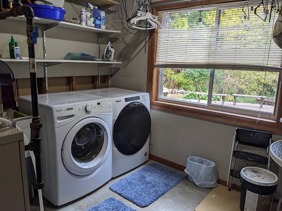Your washer and dryer. Lots of space to hang dry clothes.