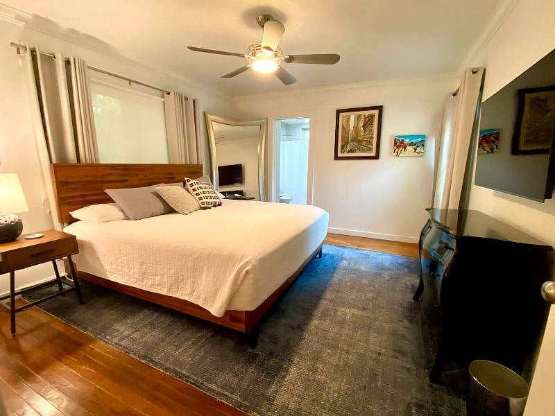Master Bedroom with King bed and attached Master bathroom