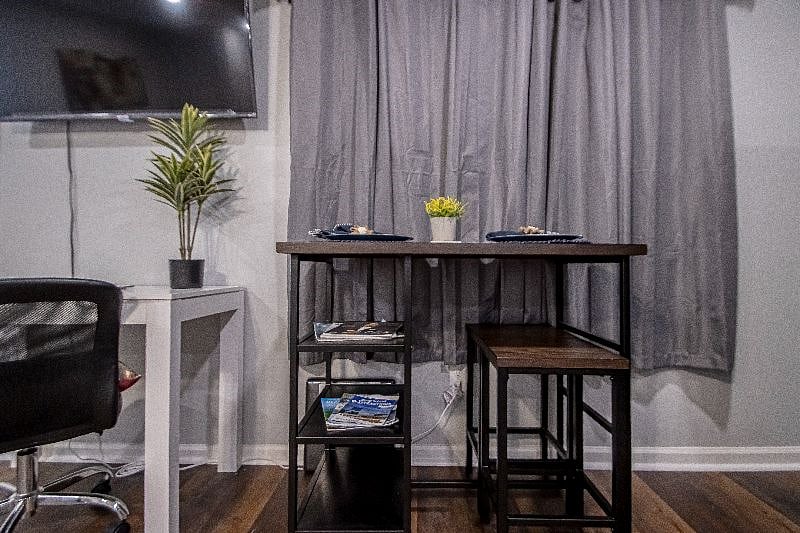 Enjoy your morning coffee on the bistro table set.
