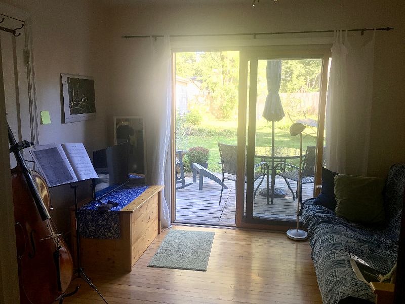 Sunroom/study and deck