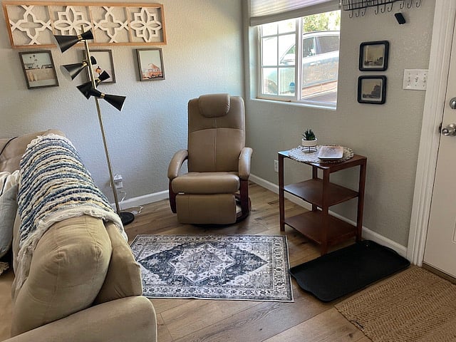 recliner and entry table area